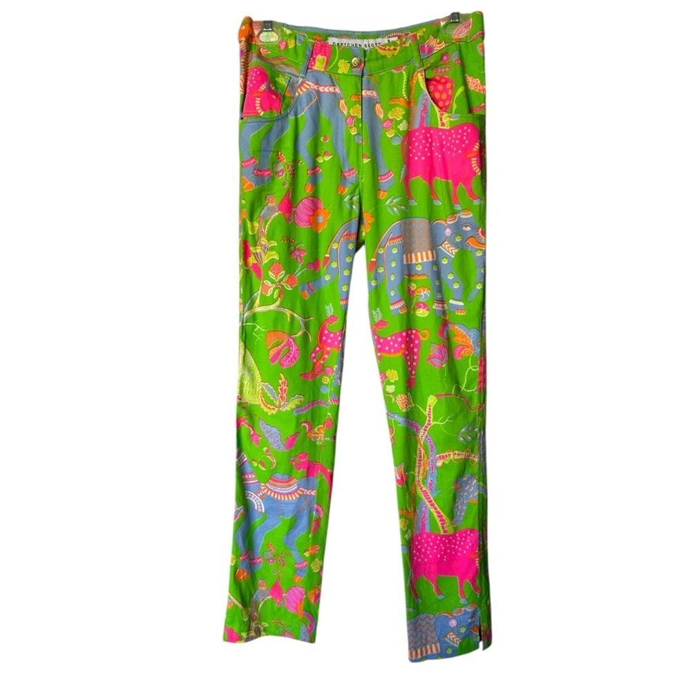 NWT Gretchen Scott Gripe Less Stretch Jeans Animal Kingdom Colorful Size 0/2 - Picture 13 of 13